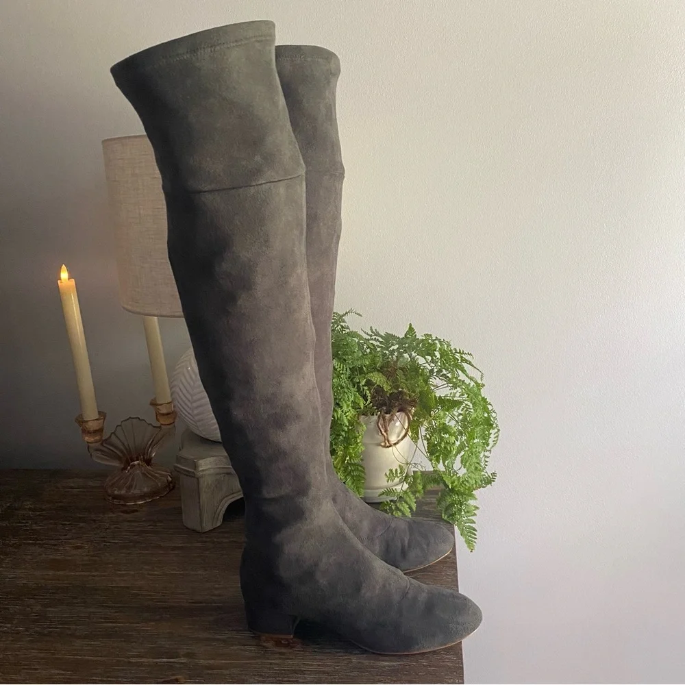 Anthropologie Suede Over-the-Knee Boots Tall‎ Womens 7.5